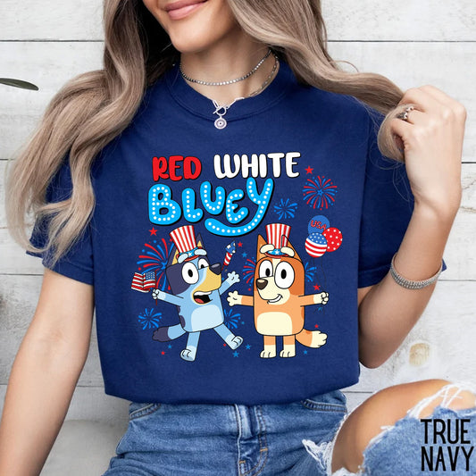 Red White Blue American, 4th July Independence Day T-Shirt