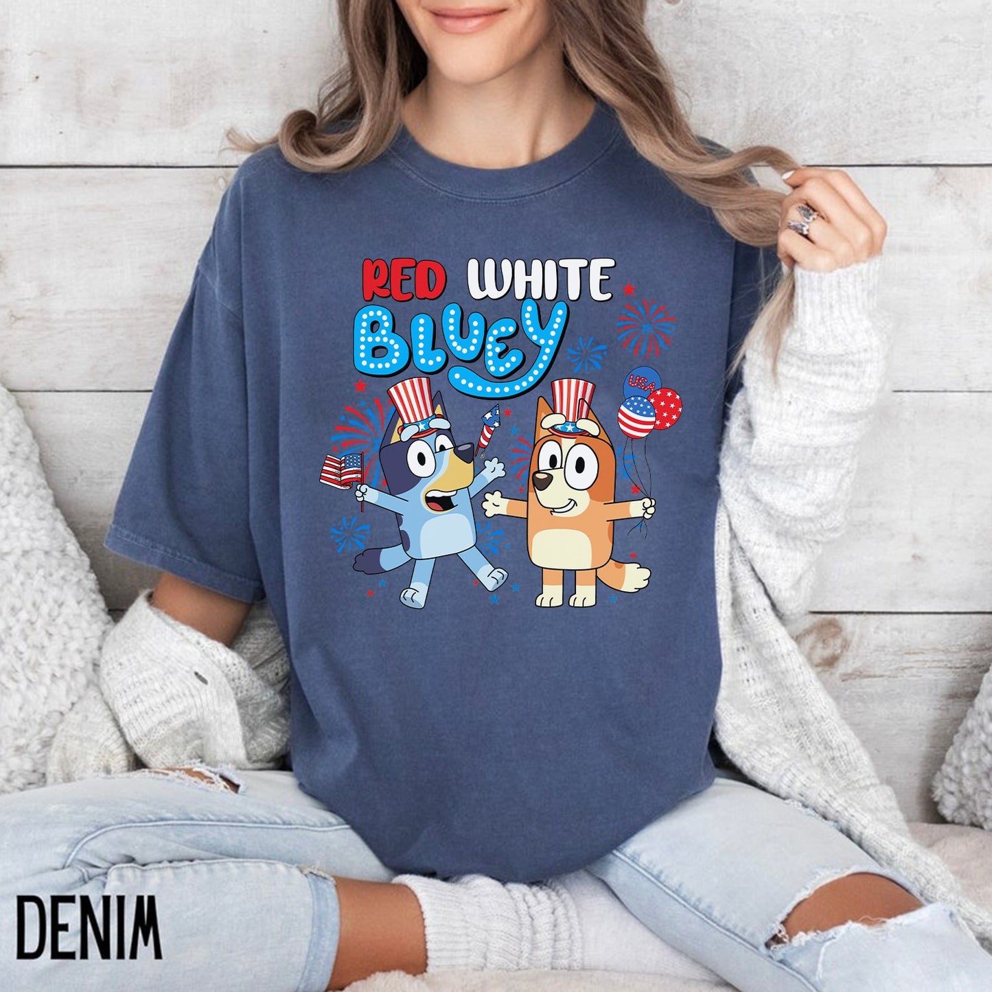 Red White Blue American, 4th July Independence Day T-Shirt