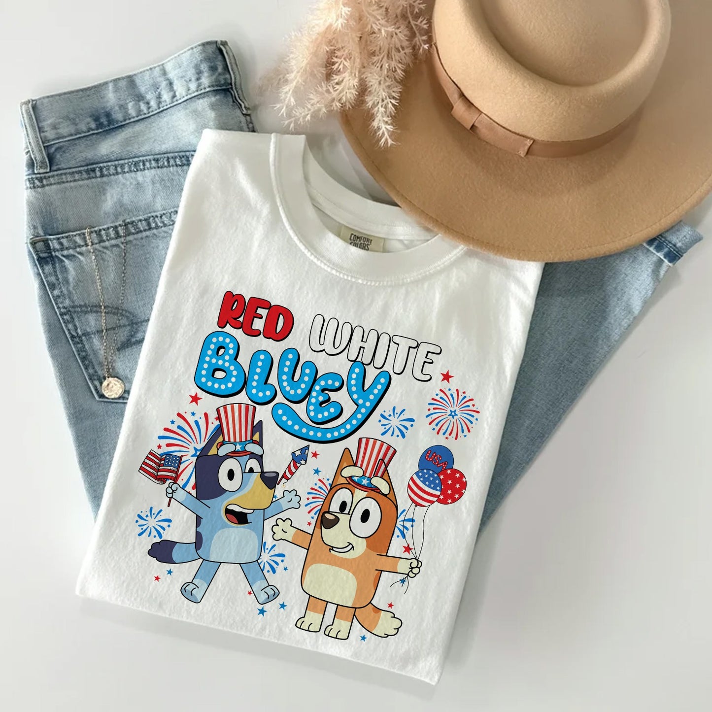 Red White Blue American, 4th July Independence Day T-Shirt