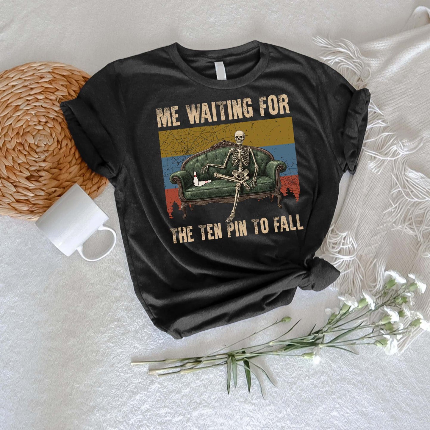 Skeleton Bowling Me Waiting for the Ten Pin to Fall T-Shirt
