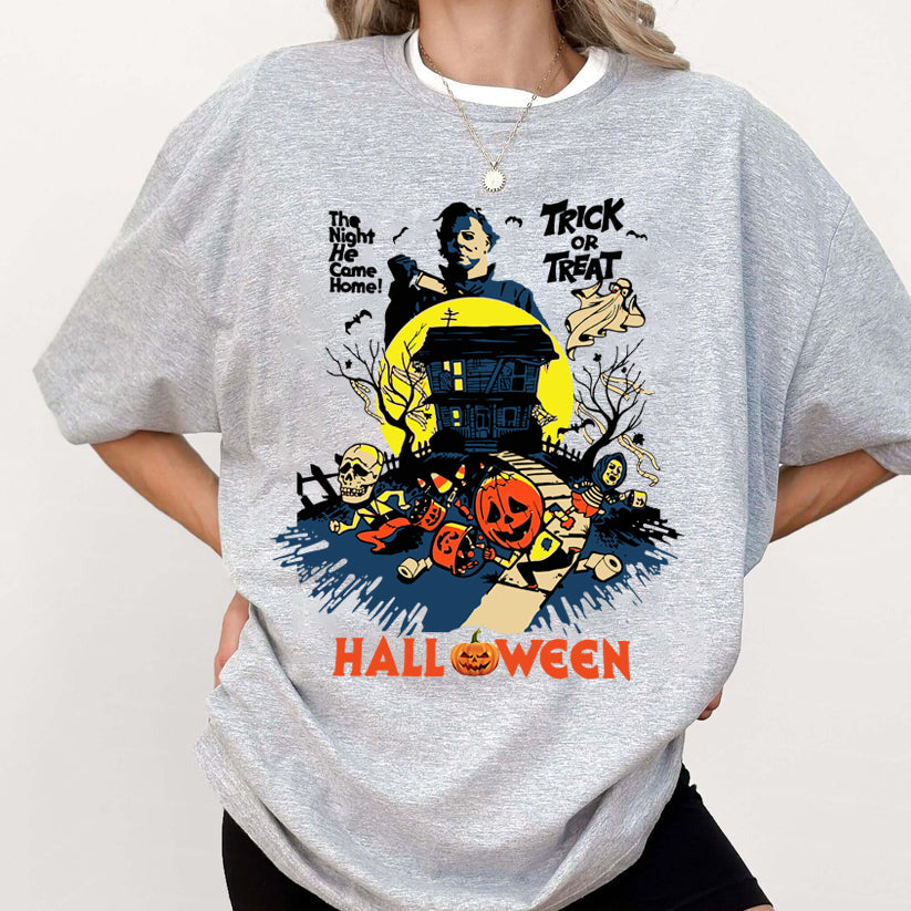 Spooky Night Trick Or Treat Haunted House Halloween T-Shirt