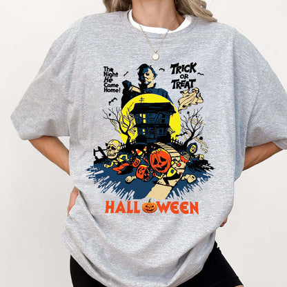 Spooky Night Trick Or Treat Haunted House Halloween T-Shirt