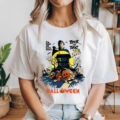 Spooky Night Trick Or Treat Haunted House Halloween T-Shirt