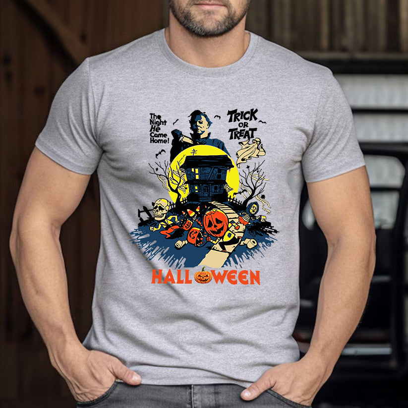 Spooky Night Trick Or Treat Haunted House Halloween T-Shirt
