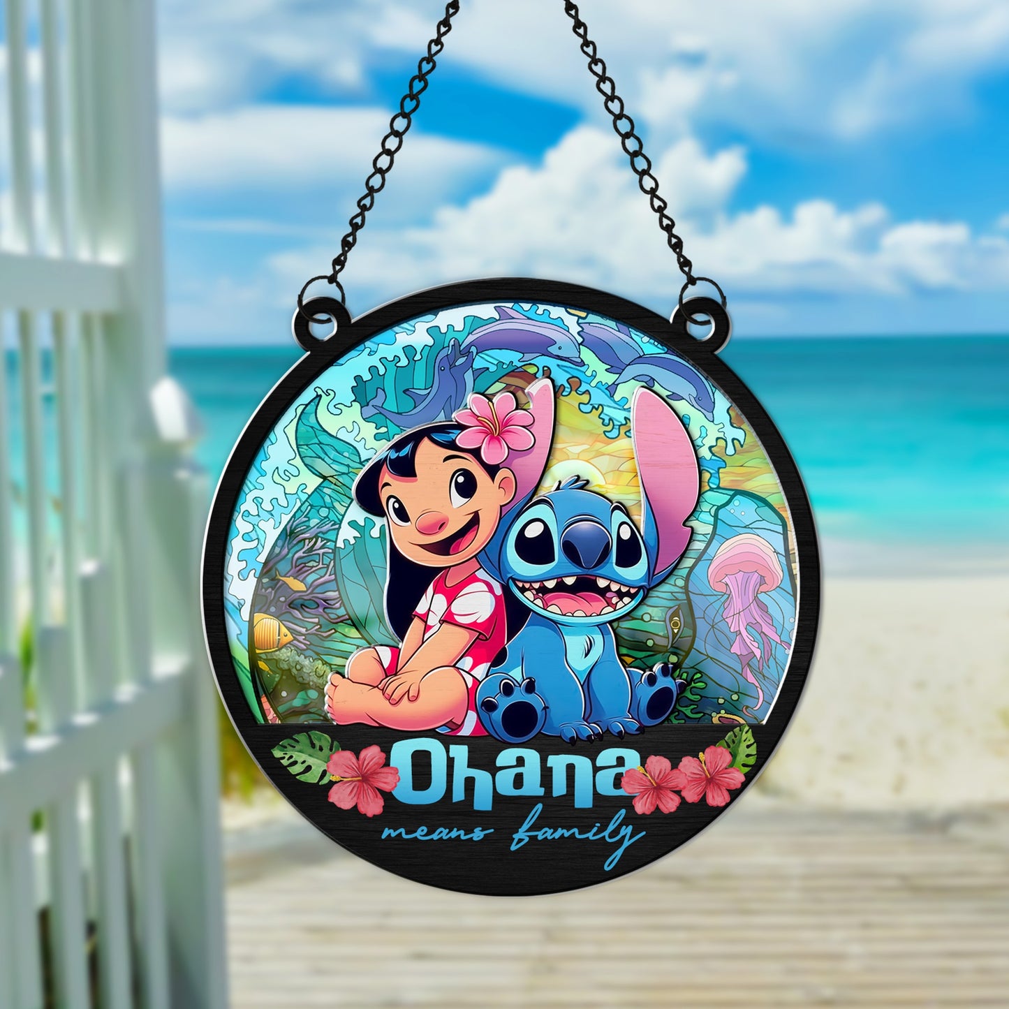 Personalized Hawaii Means Family Hanging Suncatcher Ornament