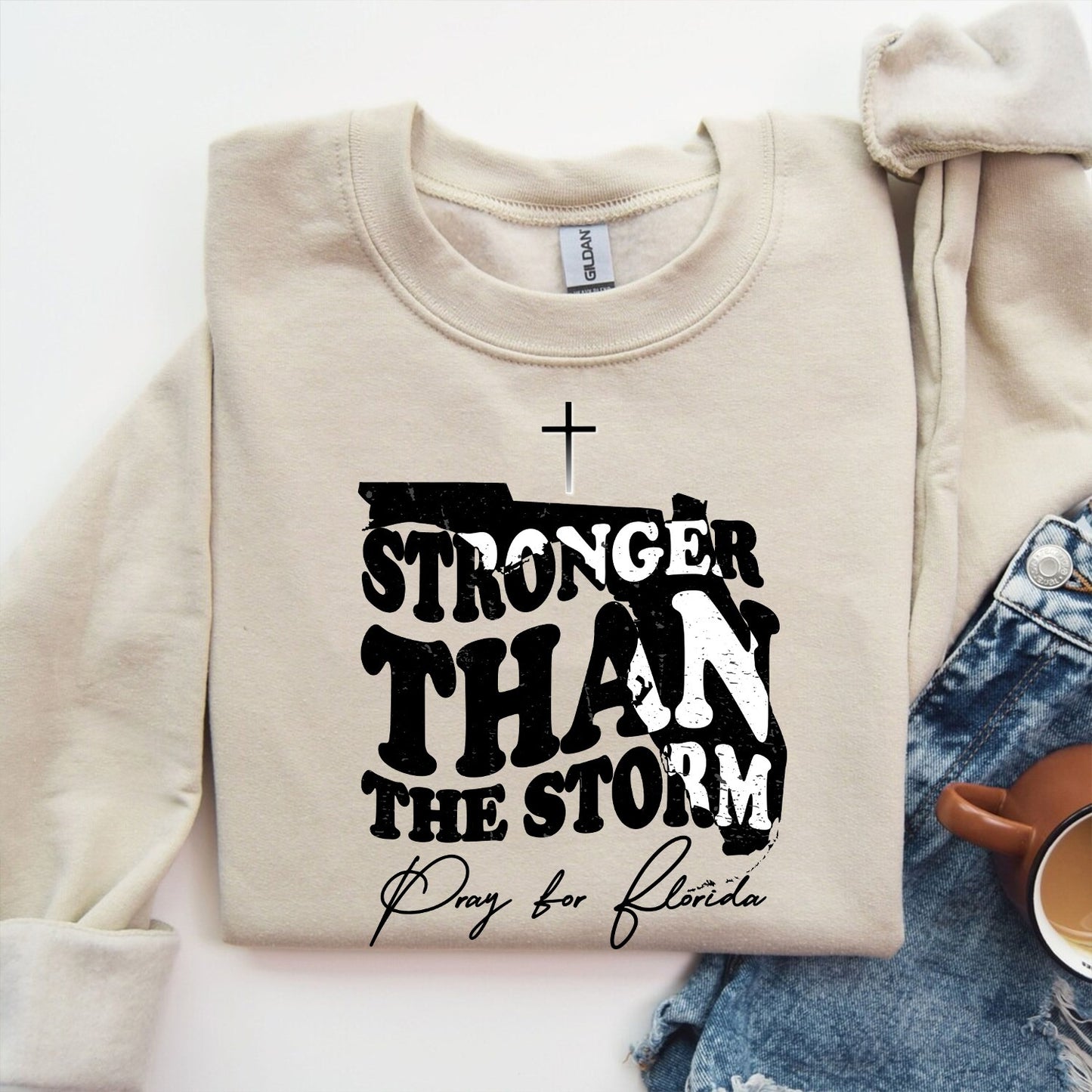 Stronger Than the Storm Pray for Florida T-shirt, Florida Prayer Sweatshirt