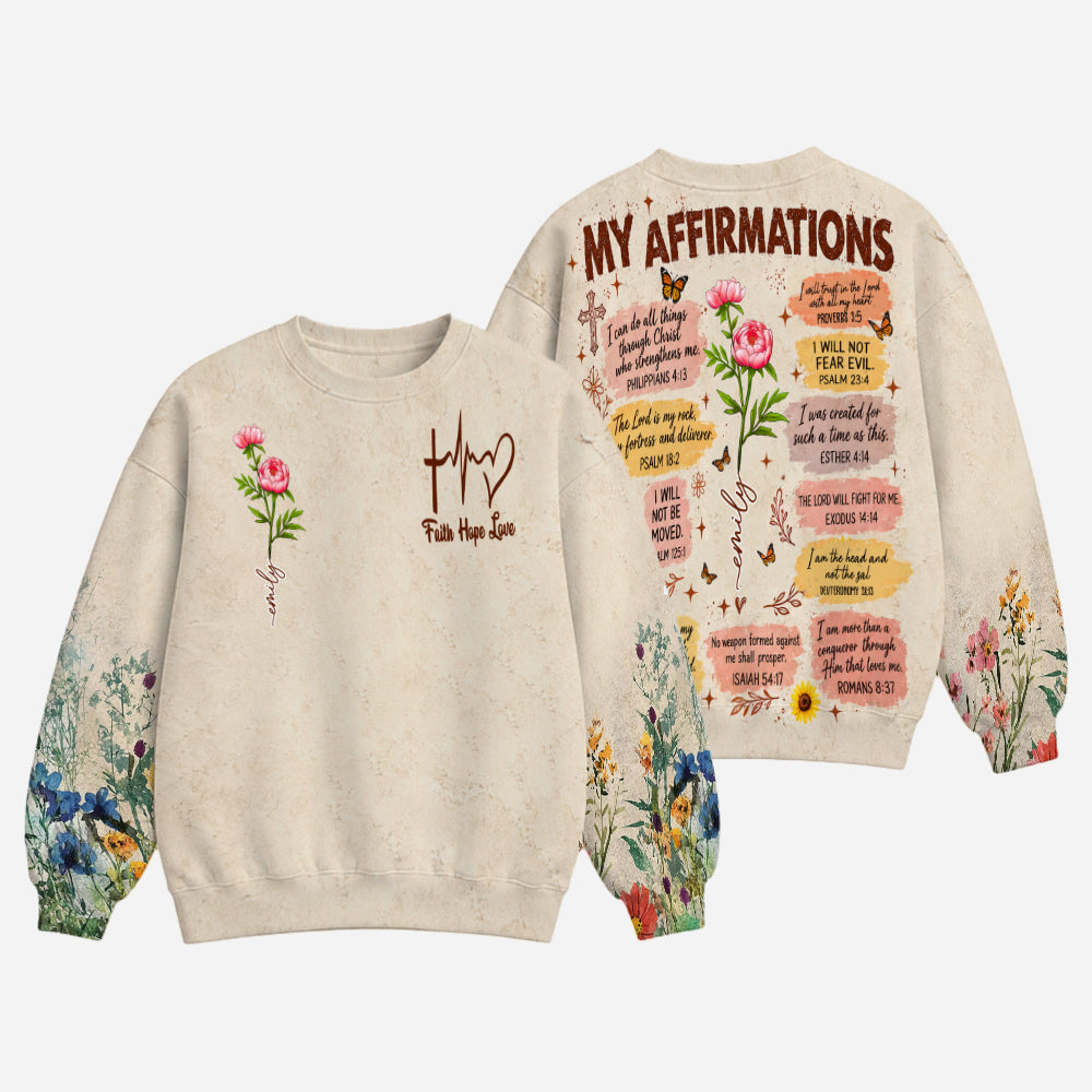 Personalized Birth Month Flower Christian Bible Verse Affirmations 3D All Over Print T-Shirt And Hoodie