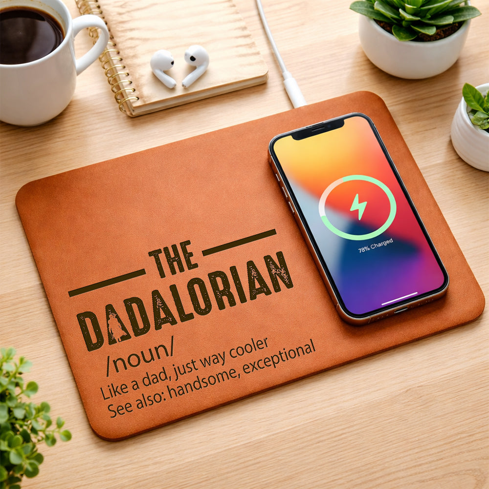 Dad Definition Like A Dad Just Way Cooler Leather Charging Mat