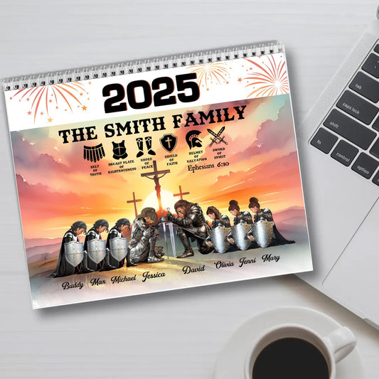 The Family Warrior Of God, Put On The Full Armor Of God Ephesians 6:10 - Personalized Christian 2025 Calendar