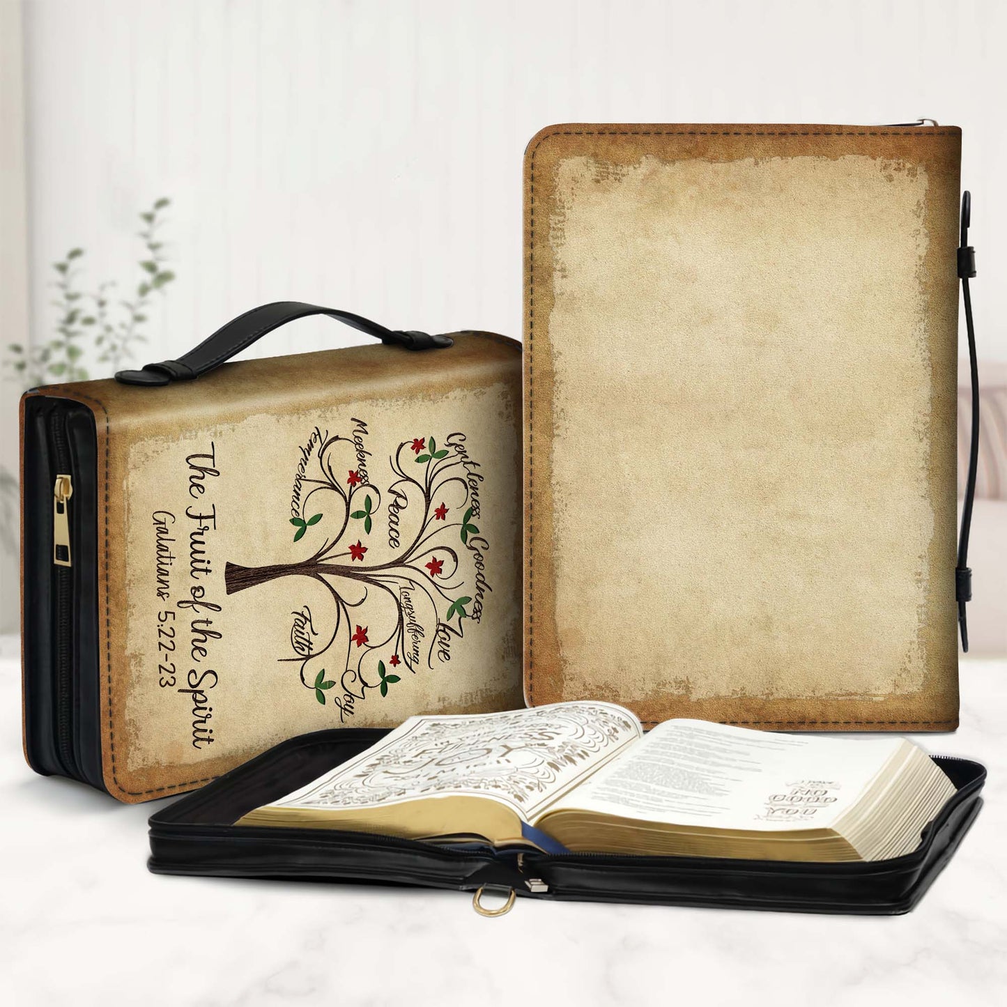 The Fruit of the Spirit Galatians 5:22-23 Leather Bible Cover