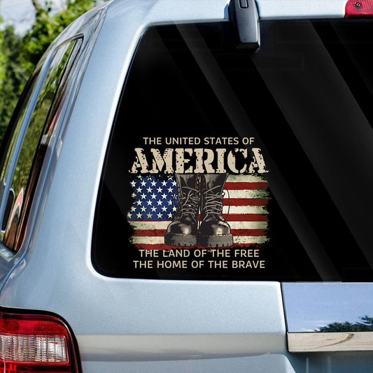 The United States of America Land of the Free Home of the Brave Sticker Decal