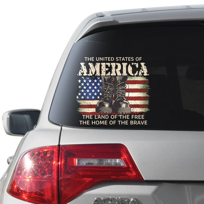 The United States of America Land of the Free Home of the Brave Sticker Decal