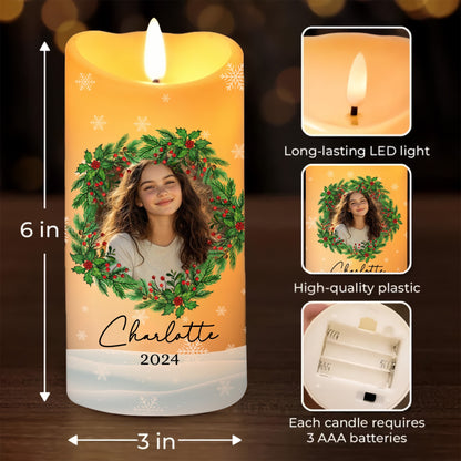 This Candle Burns In Loving Memory, Custom Photo Sympathy Candle-Personalized Memorial Photo Led Candle