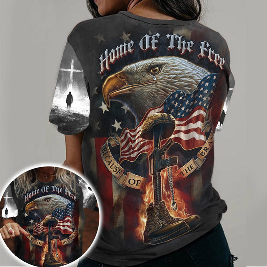 USA Veteran Home Of The Free Because Of The Brave - Inspirational Christian 3D All Over Print T-Shirt And Hoodie