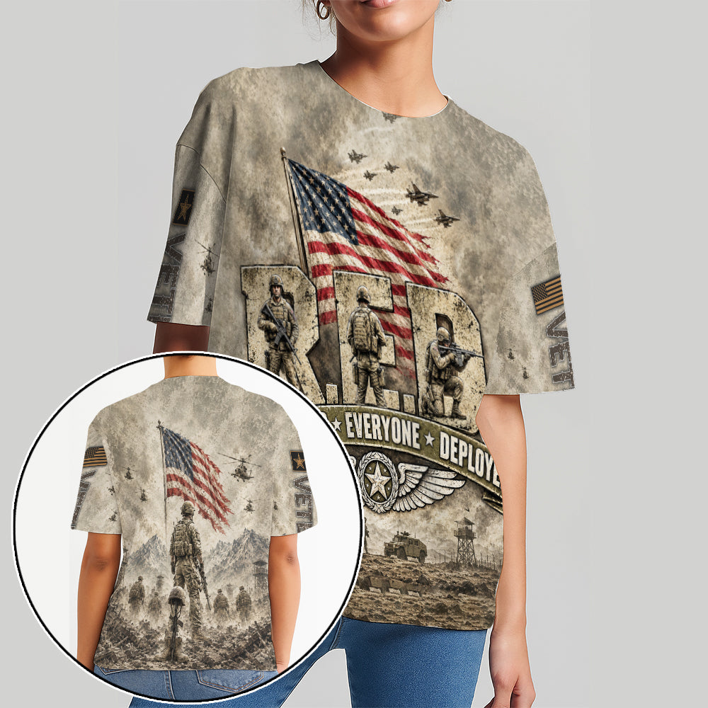 Veteran Remember Everyone Deployed Military Tribute 3D All Over Print T-Shirt And Hoodie