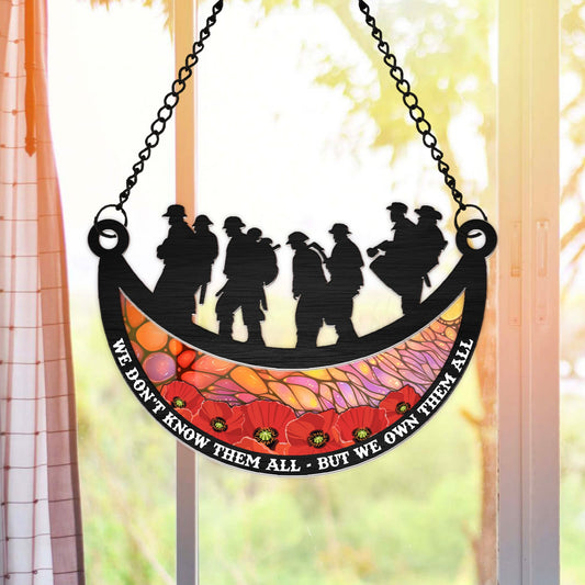 Veteran We Do Not Know Them All But We Owe Them All Hanging Suncatcher Ornament