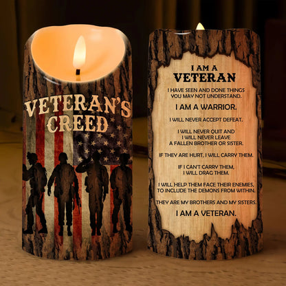 Veteran's Creed, I Have Seen And Done Things You May Not Understand - Personalized Veteran Led Candle