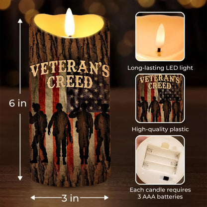 Veteran's Creed, I Have Seen And Done Things You May Not Understand - Personalized Veteran Led Candle