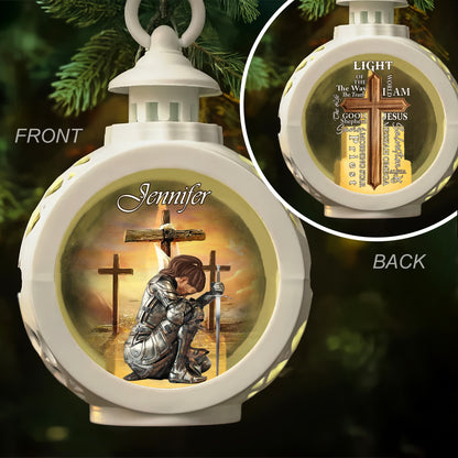 Warrior Of God - Light of the World Led Candle - John 8:12 - Personalized Christian Gift Candlelight Lantern Ornament