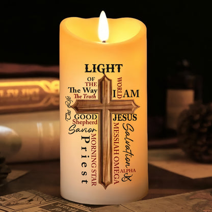 Warrior Of God - Light of the World Led Candle - John 8:12-Personalized Christian Gift Led Candle