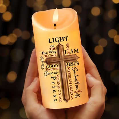 Warrior Of God - Light of the World Led Candle - John 8:12-Personalized Christian Gift Led Candle