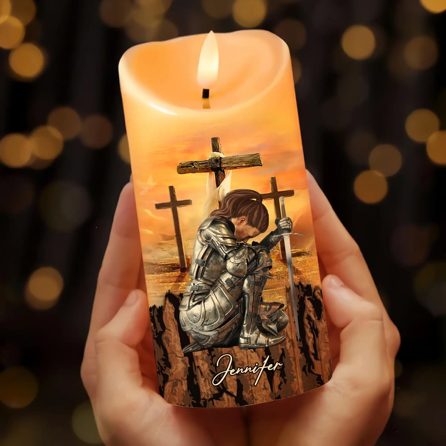 Warrior Of God No Weapon That Is Formed Against Me - Amen Isaiah 54:17 - Personalized Led Candle