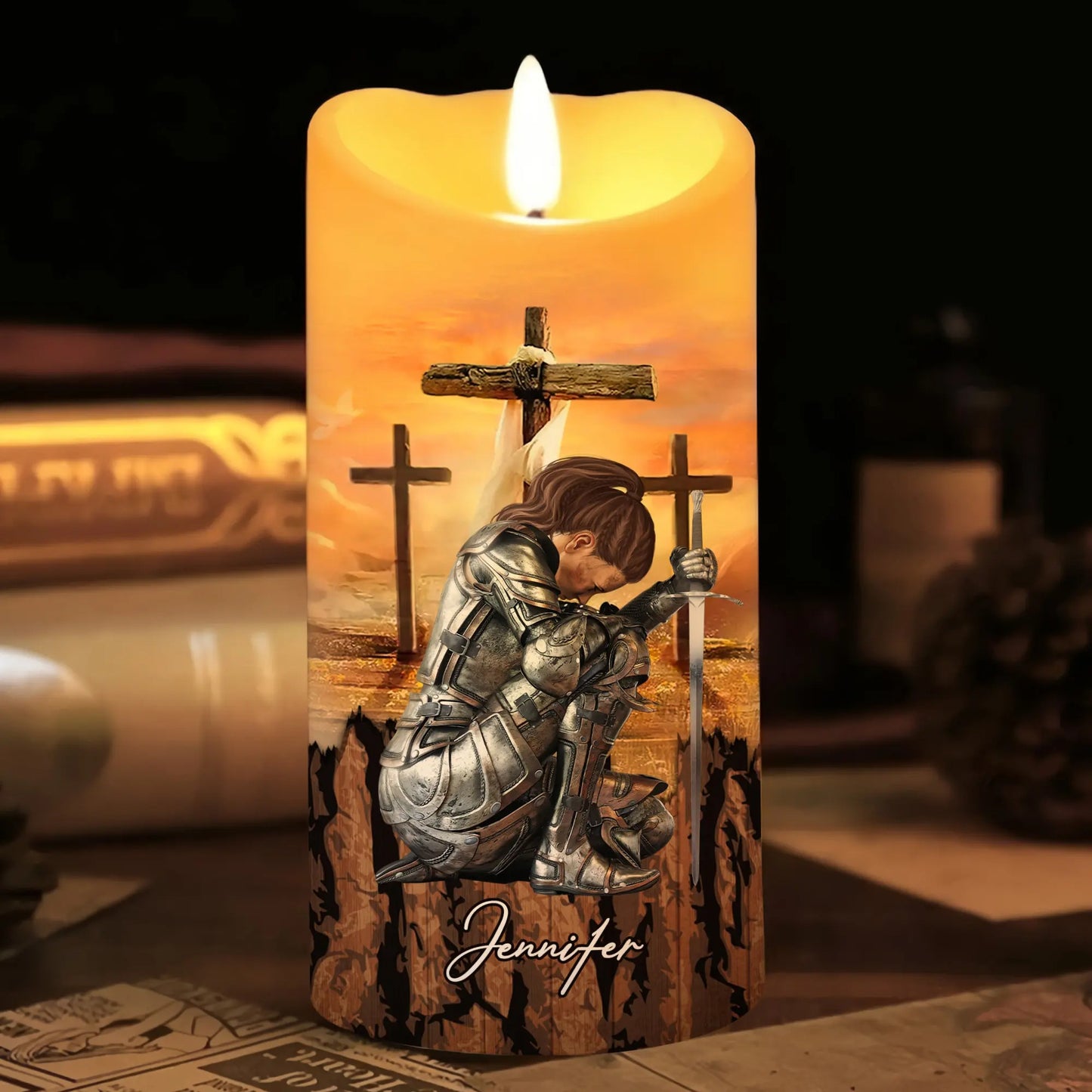 Warrior Of God No Weapon That Is Formed Against Me - Amen Isaiah 54:17 - Personalized Led Candle