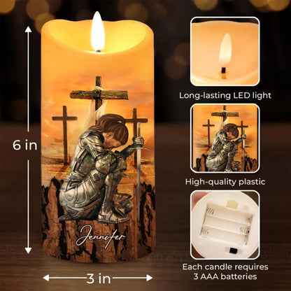 Warrior Of God No Weapon That Is Formed Against Me - Amen Isaiah 54:17 - Personalized Led Candle