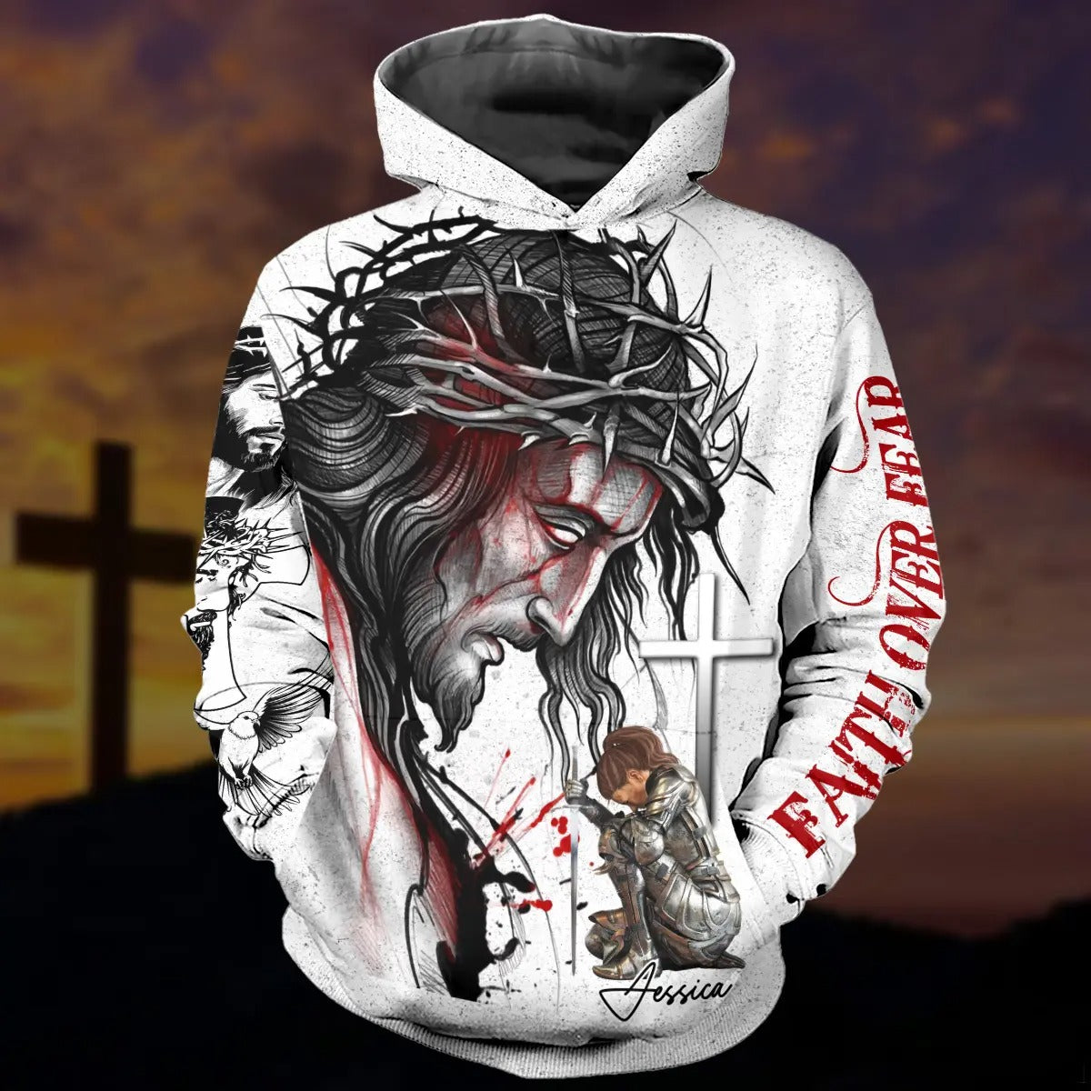 Warrior Of God, Faith Over Fear Christian - Personalized 3D All Over Print T-Shirt And Hoodie