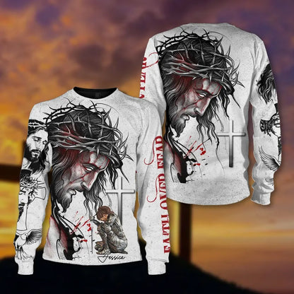 Warrior Of God, Faith Over Fear Christian - Personalized 3D All Over Print T-Shirt And Hoodie