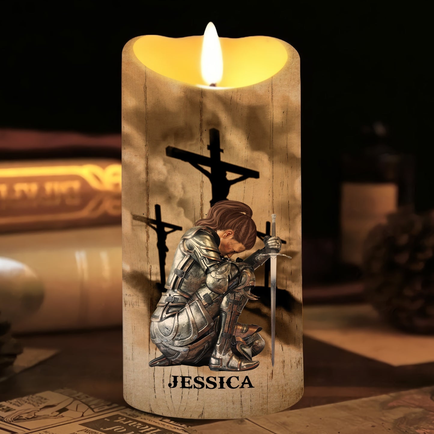 Warrior Of God, I Still Believe In Amazing Grace - Personalized Christian Led Candle