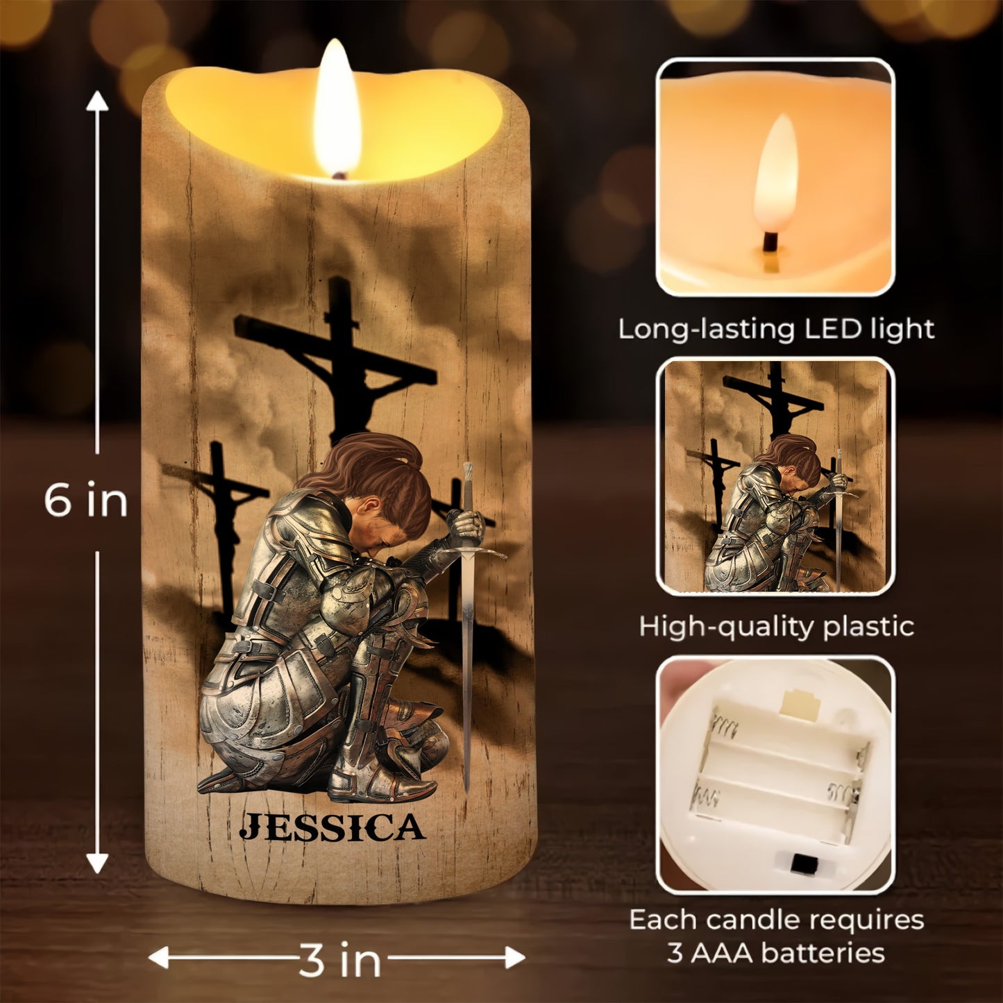 Warrior Of God, I Still Believe In Amazing Grace - Personalized Christian Led Candle