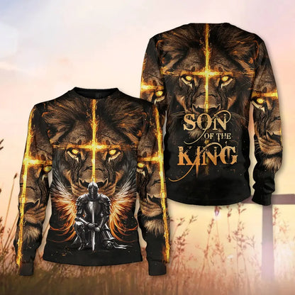 Warrior Of God, Jesus And Lion Son Of The King - Inspirational Christian 3D All Over Print T-Shirt And Hoodie