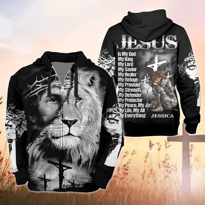 Warrior Of God, Jesus Is My God My King My Lord - Personalized Christian 3D All Over Print T-Shirt And Hoodie