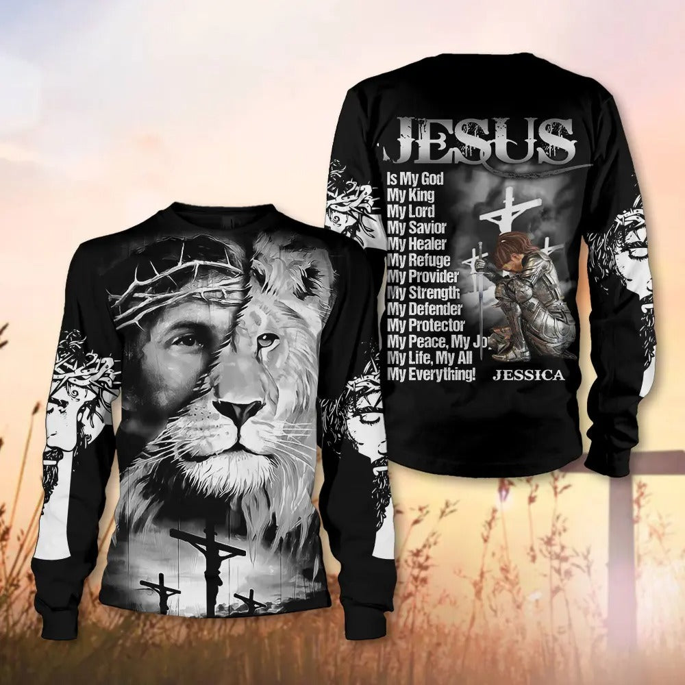 Warrior Of God, Jesus Is My God My King My Lord - Personalized Christian 3D All Over Print T-Shirt And Hoodie