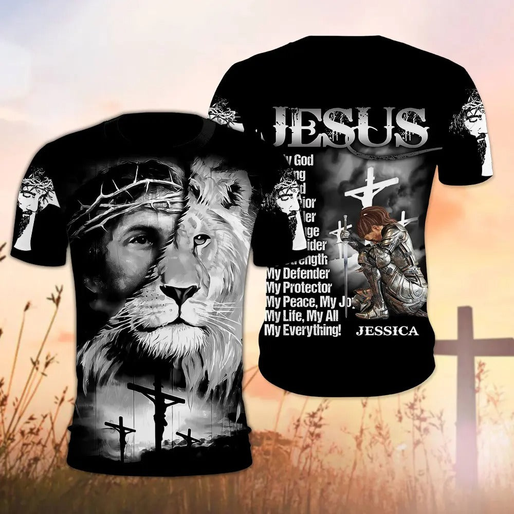 Warrior Of God, Jesus Is My God My King My Lord - Personalized Christian 3D All Over Print T-Shirt And Hoodie