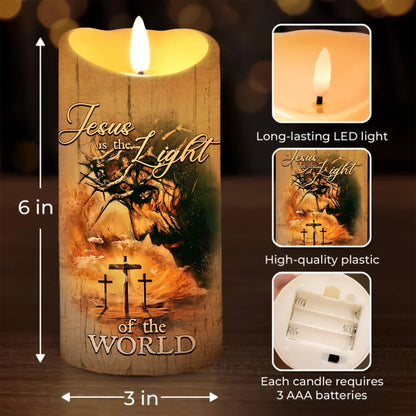 Warrior Of God, Jesus Is The Light Of The World - Personalized Christian Led Candle