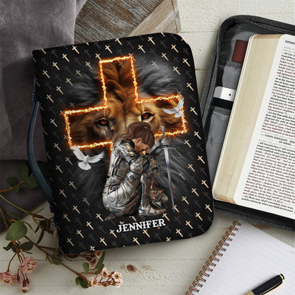 Warrior Of God, No Weapon That Is Formed Against Me Isaiah 54:17 - Personalized Christian Leather Bible Cover