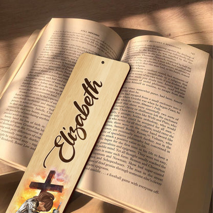 Warrior Of God, Put On The Full Armor Of God Ephesians 6:10 - Personalized Gift For Christian Wooden Bookmark