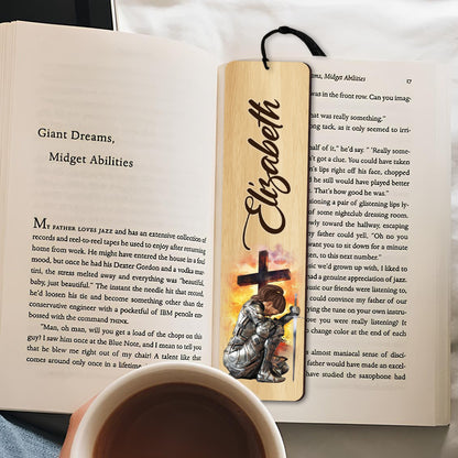 Warrior Of God, Put On The Full Armor Of God Ephesians 6:10 - Personalized Gift For Christian Wooden Bookmark