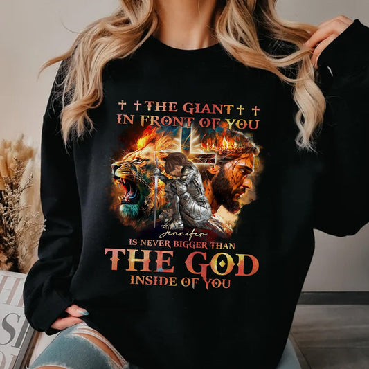 Warrior Of God, The Giant In Front Of You - Personalized Gift For Christian Sweatshirt