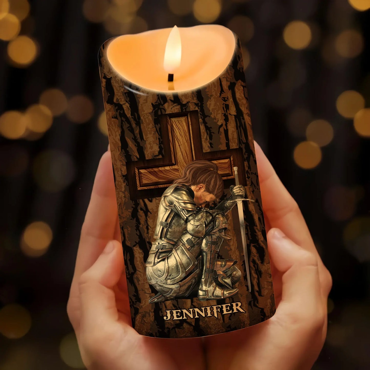 Warrior Of God, You've Got a Lion Inside Of Those Lungs - Personalized Warrior Led Candle