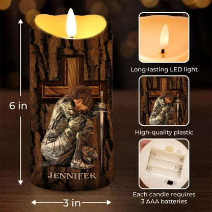 Warrior Of God, You've Got a Lion Inside Of Those Lungs - Personalized Warrior Led Candle