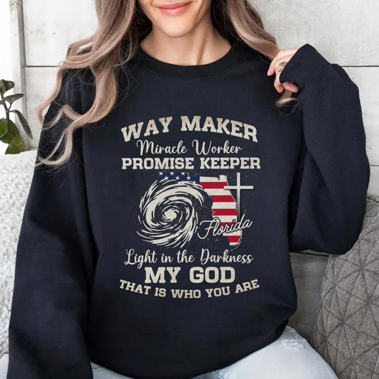 Way Maker Florida Prayer T-Shirt, Miracle Worker Pray For Florida Christian Sweatshirt