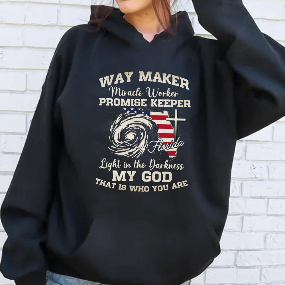 Way Maker Florida Prayer T-Shirt, Miracle Worker Pray For Florida Christian Hoodie