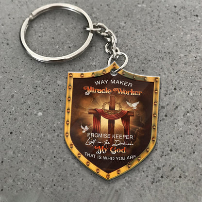 Way Maker Miracle Worker- Custom Warrior Of God- Personalized Christian Shield Acrylic Keychain