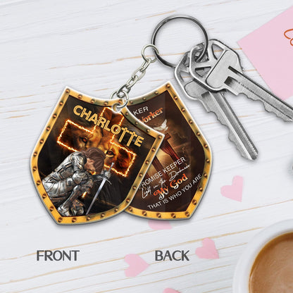 Way Maker Miracle Worker- Custom Warrior Of God- Personalized Christian Shield Acrylic Keychain