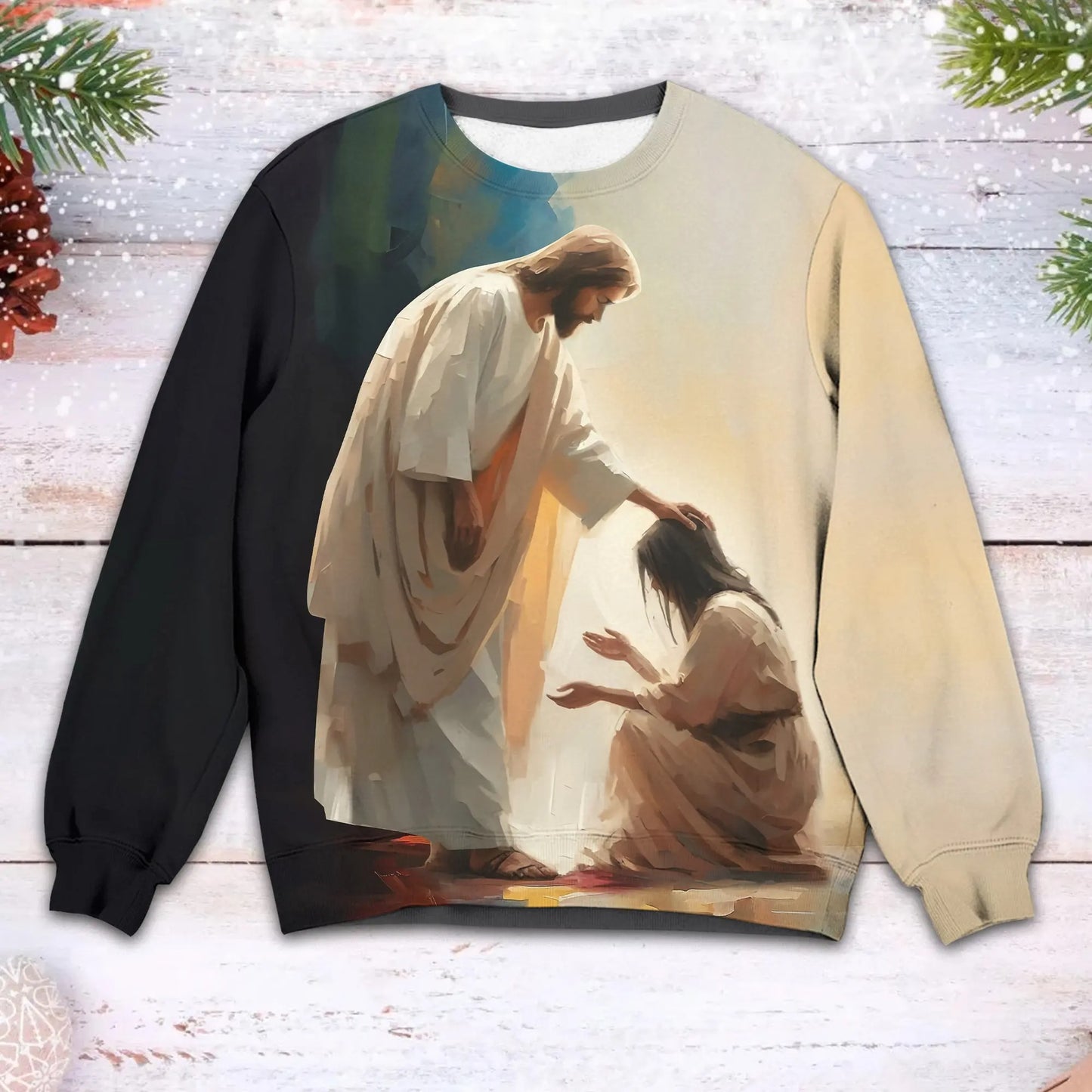 Woman Praying With Jesus - Inspirational Jesus Prayer 3D All Over Print T-Shirt And Hoodie