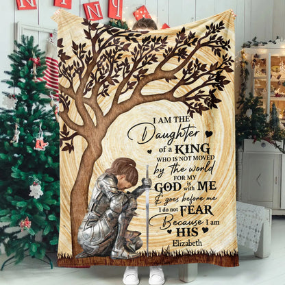 Woman Warrior Of God I Am The Daughter Of A King - Personalized Christian Blanket