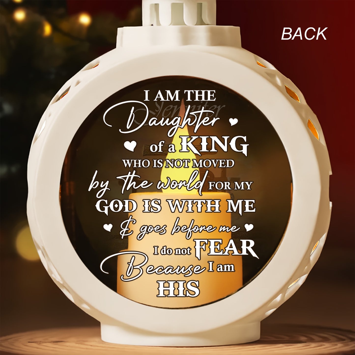 Woman Warrior Of God I Am The Daughter Of A King-Personalized Warrior Candlelight Lantern Ornament